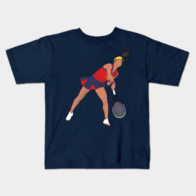 Emma Raducanu Tennis Player Kids T-Shirt by Hevding